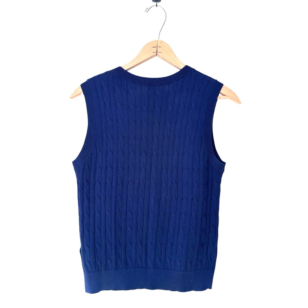 J. Crew Navy Blue Cable Knit Sweater Vest Size Small - Picture 2 of 4